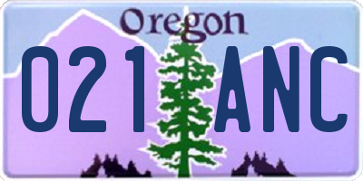 OR license plate 021ANC