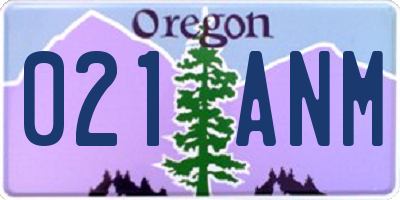 OR license plate 021ANM