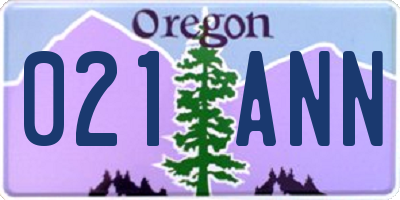 OR license plate 021ANN