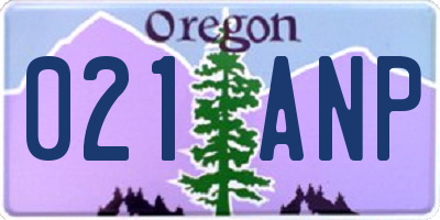 OR license plate 021ANP