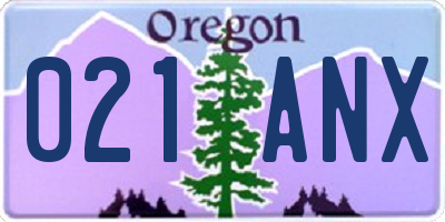OR license plate 021ANX