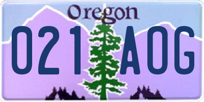 OR license plate 021AOG