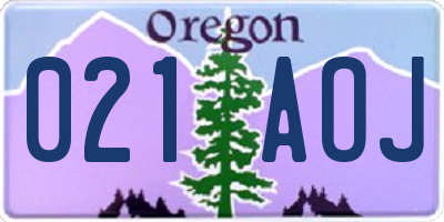 OR license plate 021AOJ