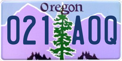 OR license plate 021AOQ