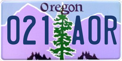 OR license plate 021AOR