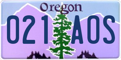OR license plate 021AOS