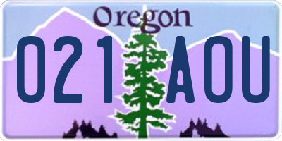 OR license plate 021AOU