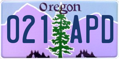 OR license plate 021APD