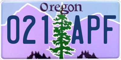 OR license plate 021APF