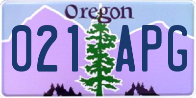 OR license plate 021APG