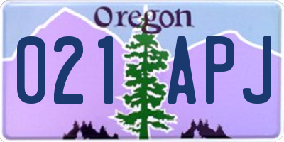 OR license plate 021APJ