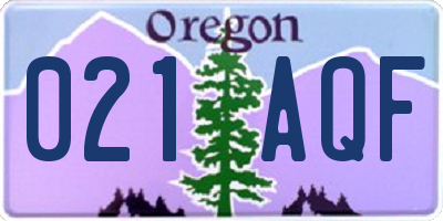 OR license plate 021AQF