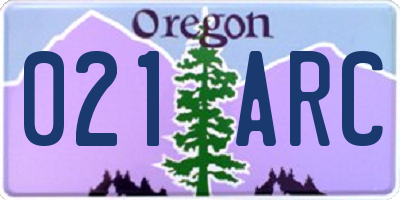 OR license plate 021ARC