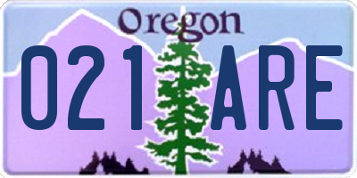 OR license plate 021ARE