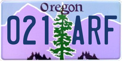 OR license plate 021ARF