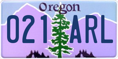 OR license plate 021ARL
