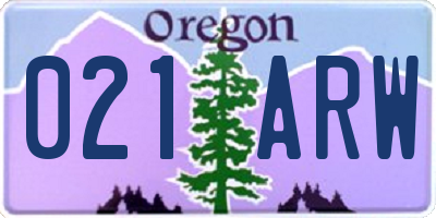 OR license plate 021ARW