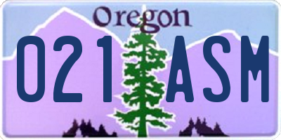 OR license plate 021ASM