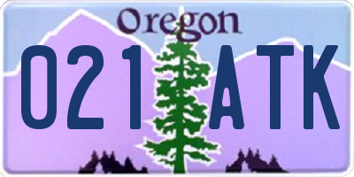 OR license plate 021ATK