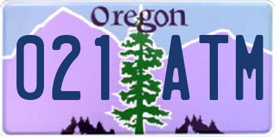 OR license plate 021ATM