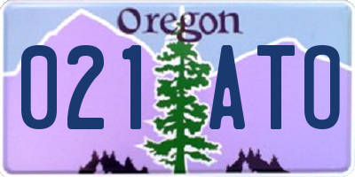 OR license plate 021ATO