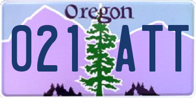 OR license plate 021ATT