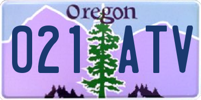 OR license plate 021ATV
