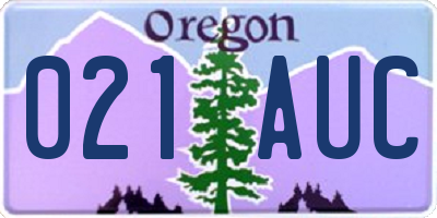 OR license plate 021AUC