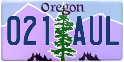 OR license plate 021AUL