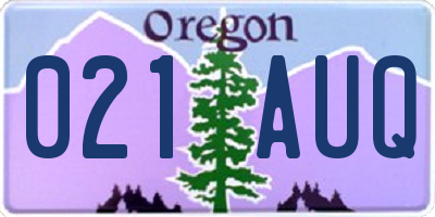 OR license plate 021AUQ