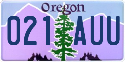 OR license plate 021AUU