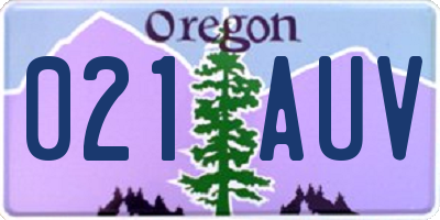 OR license plate 021AUV