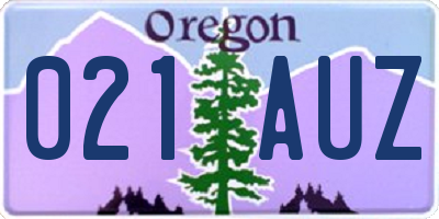 OR license plate 021AUZ