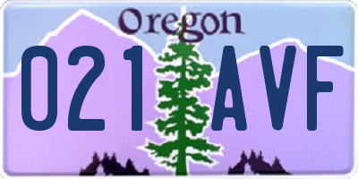 OR license plate 021AVF
