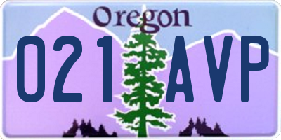 OR license plate 021AVP