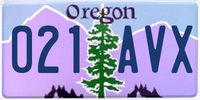 OR license plate 021AVX