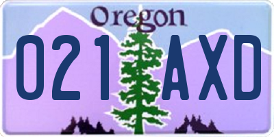 OR license plate 021AXD