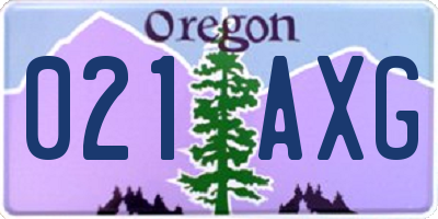 OR license plate 021AXG