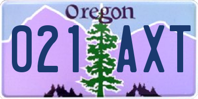 OR license plate 021AXT