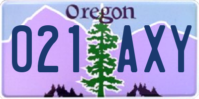 OR license plate 021AXY