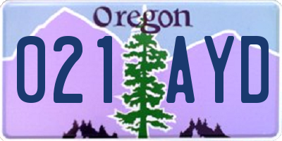 OR license plate 021AYD