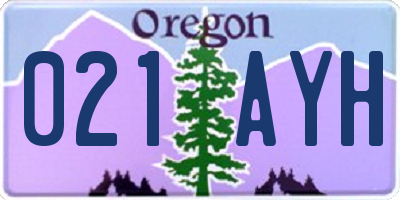 OR license plate 021AYH