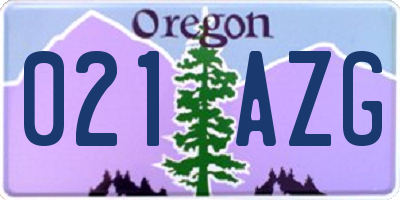 OR license plate 021AZG