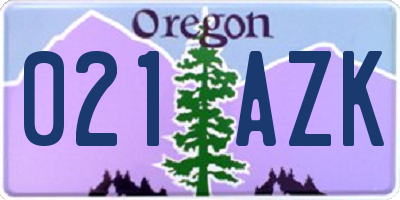 OR license plate 021AZK
