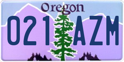 OR license plate 021AZM