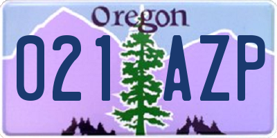 OR license plate 021AZP