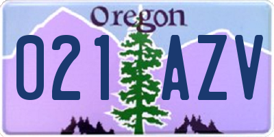 OR license plate 021AZV