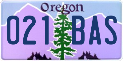 OR license plate 021BAS