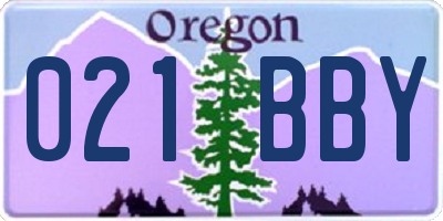 OR license plate 021BBY