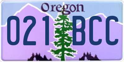 OR license plate 021BCC